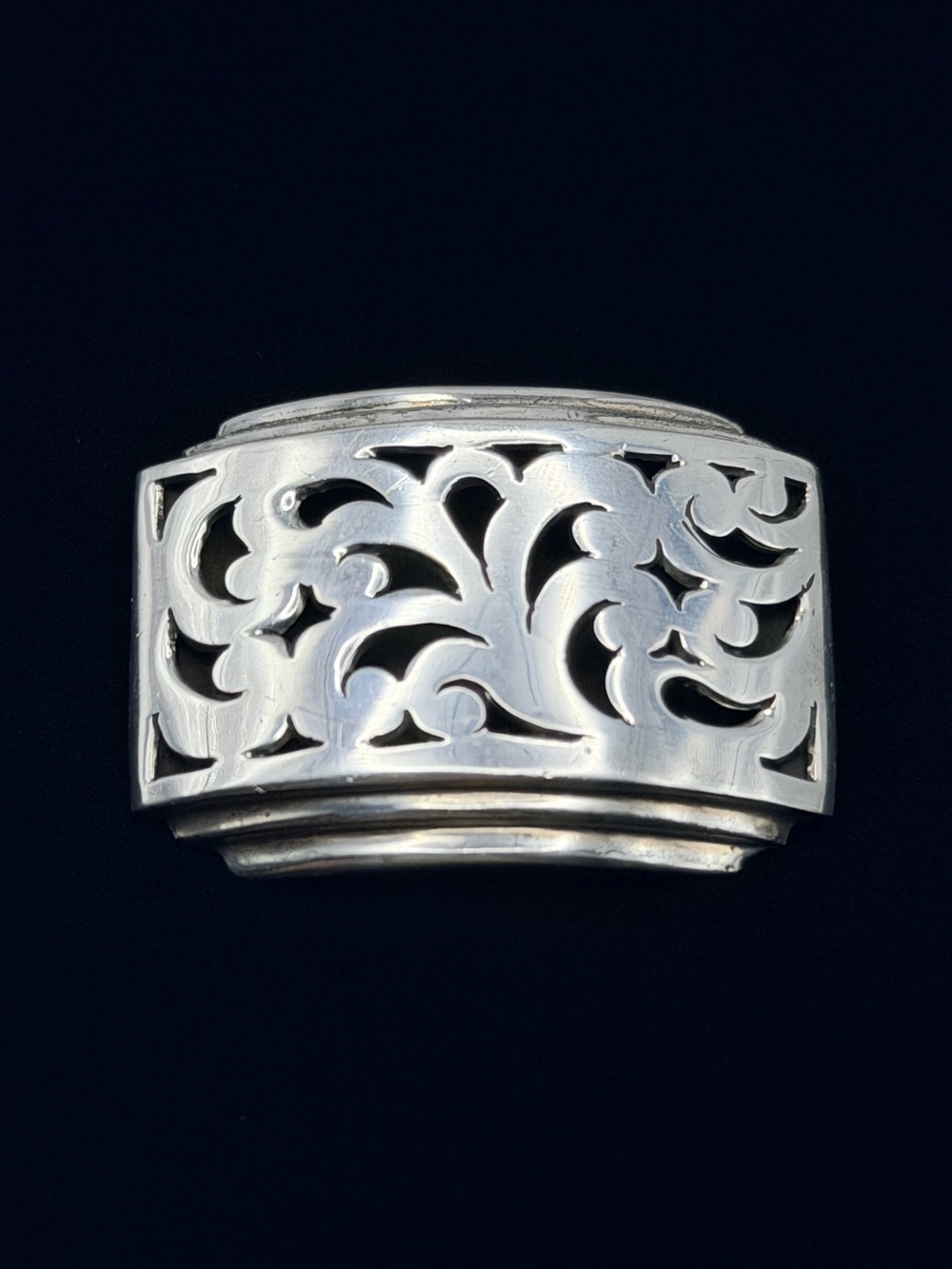 Vintage Lois Hill 925 Sterling Silver Open Scroll Brooch 1.5” x 1” 15g